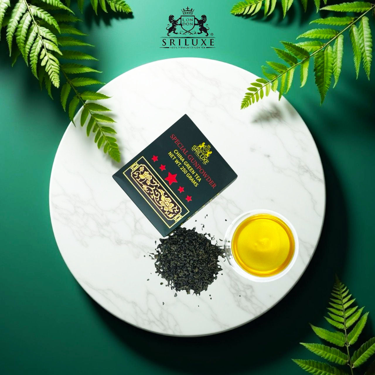 SRILUXE - Pack of 2 Loose Leaf Special Gunpowder Green Tea | Full-bodied Flavour | 100% Pure & Natural | Fresh Harvest NON GMO | Vegan Friendly (2 x 250g)