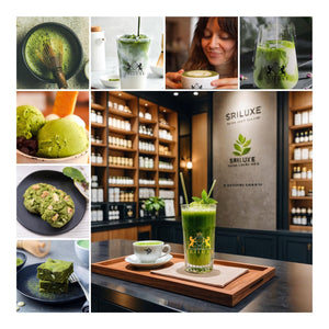 SRILUXE - Ceremonial Matcha Green Tea Powder - Premium Grade-100g. Produced in Japan, Uji, Kyoto. Use for Drinking, Cooking, Baking, Smoothie Making and with Milk. Vegan & Vegetarian Friendly (AAAA Grade)