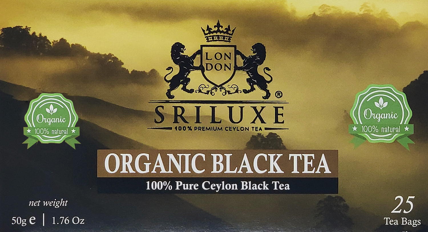 SRILUXE - Premium Quality Ceylon Organic Black Tea Bags | Sri Lankan Luxury Tea