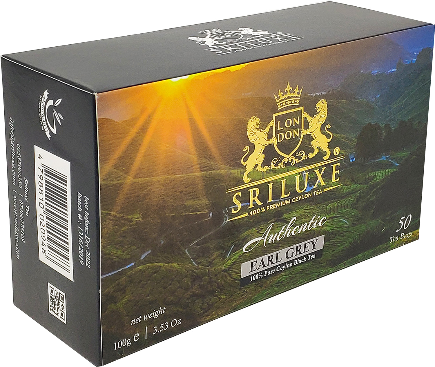 SRILUXE - Premium Quality Ceylon Earl Grey Tea Bags Finest Black Tea