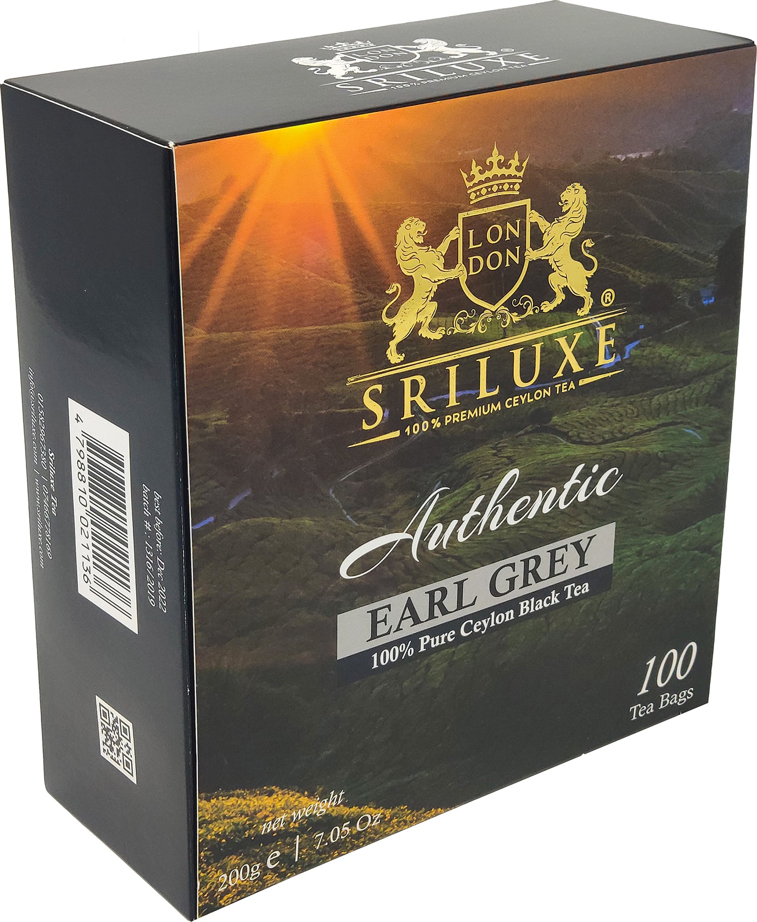 SRILUXE - Premium Quality Ceylon Earl Grey Tea Bags Finest Black Tea
